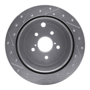 Scion FR-S Brake Rotor (1) - Rear Right - R1 Concepts - Drilled & Slotted - Silver - `10-`25